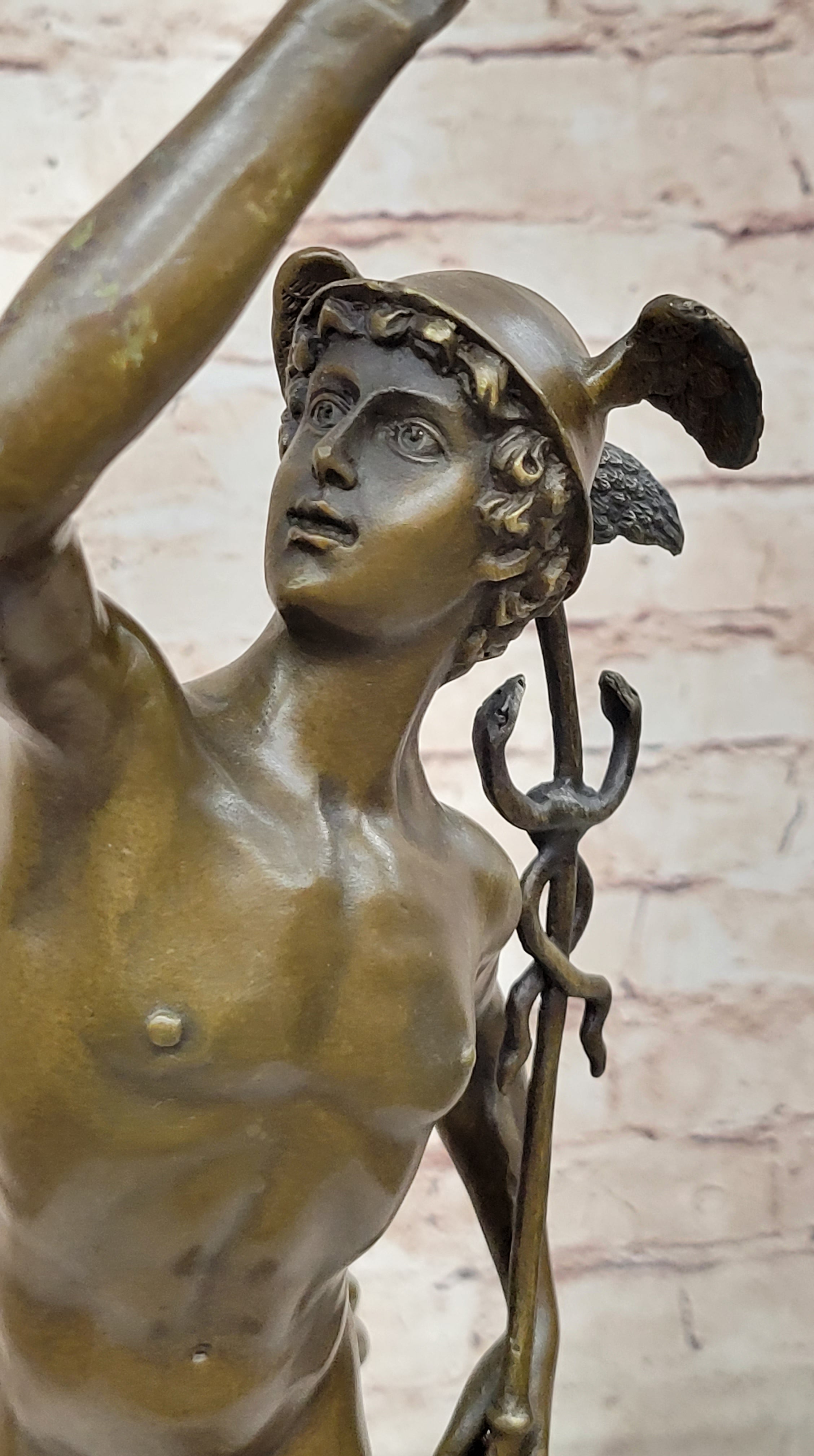 Bronze Skulptur Hermes Merkur 69 cm Figur Bronzefigur Bronzeskulptur antik Stil