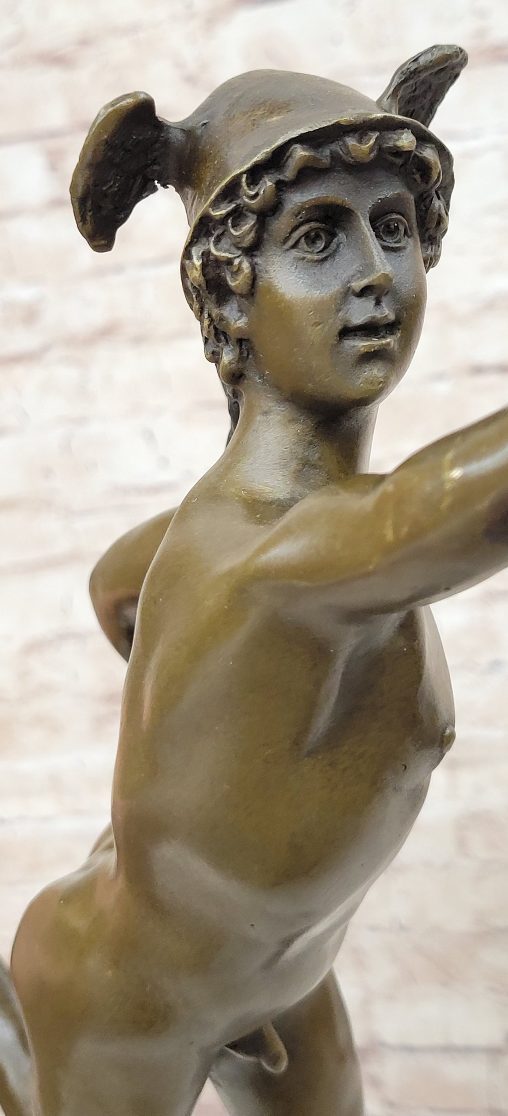 Bronze Skulptur Hermes Merkur 69 cm Figur Bronzefigur Bronzeskulptur antik Stil