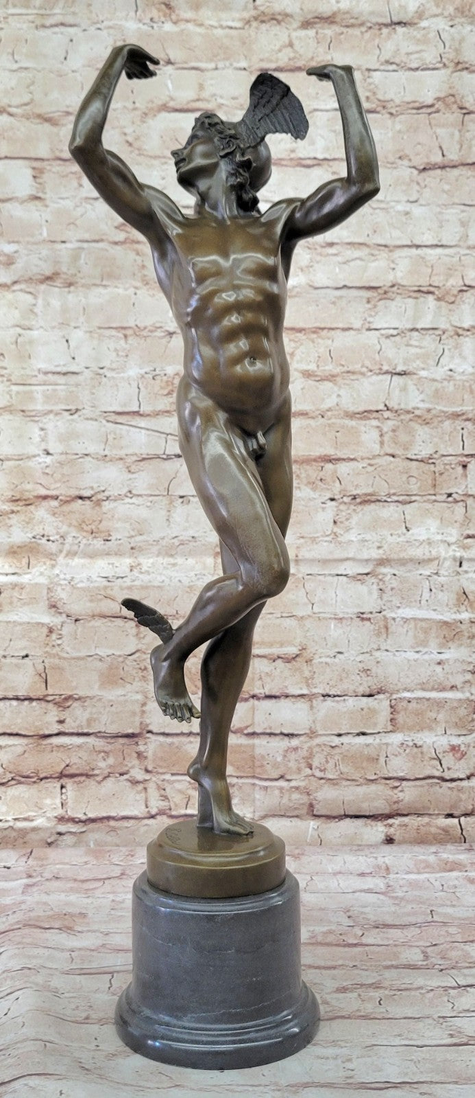Bronze Statue Winged Mercury Hermes Mythology Flying Nercury Classic Artwork Art