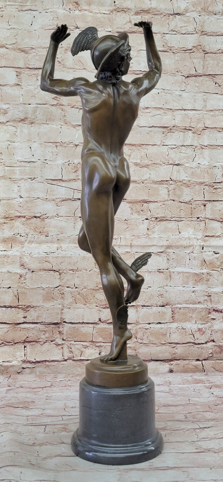 Bronze Statue Winged Mercury Hermes Mythology Flying Nercury Classic Artwork Art