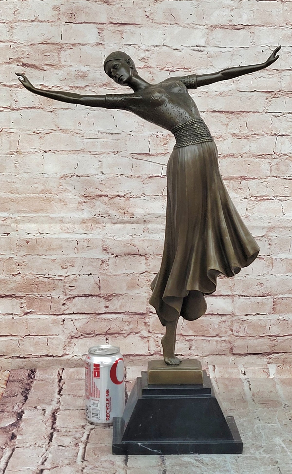 ART DECO BRONZE STATUE CHIPARUS ANTINEA SIGNED FIGURE HOT CAST LADY FIGURINE