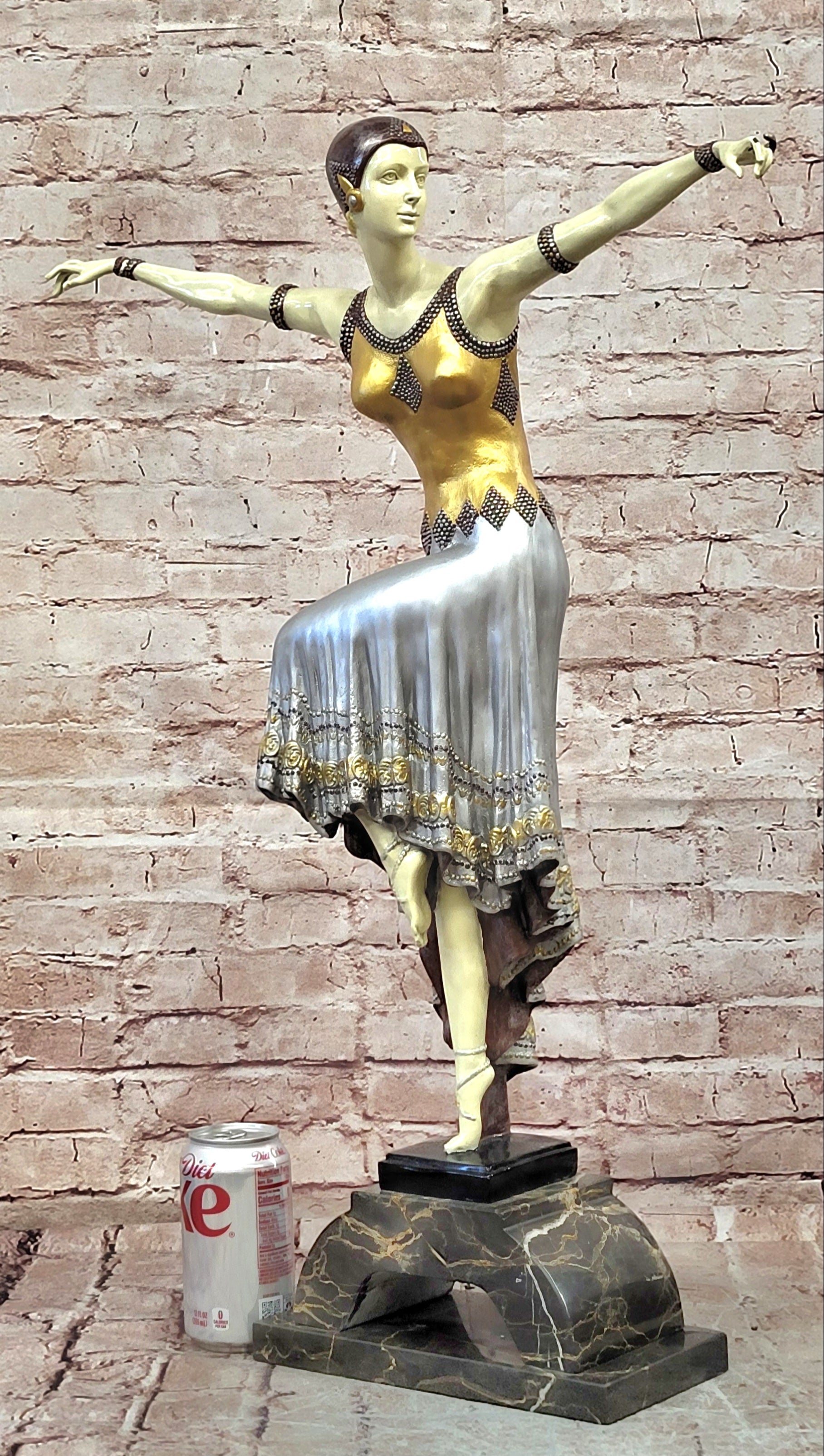 Art Deco Bronze Dancer Sculpture Demetre Chiparus Inspired Masterpiece Art
