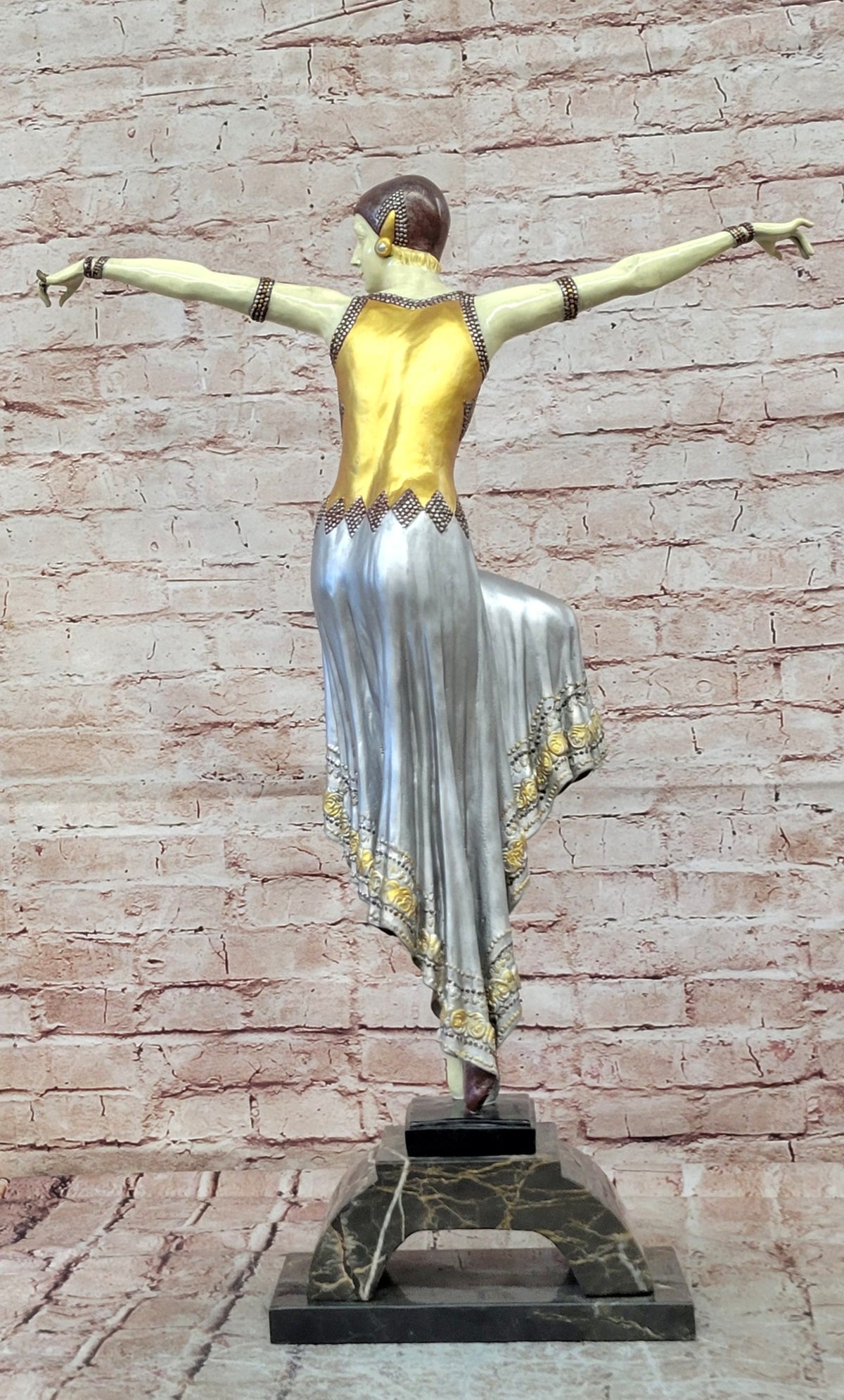 Art Deco Bronze Dancer Sculpture Demetre Chiparus Inspired Masterpiece Art