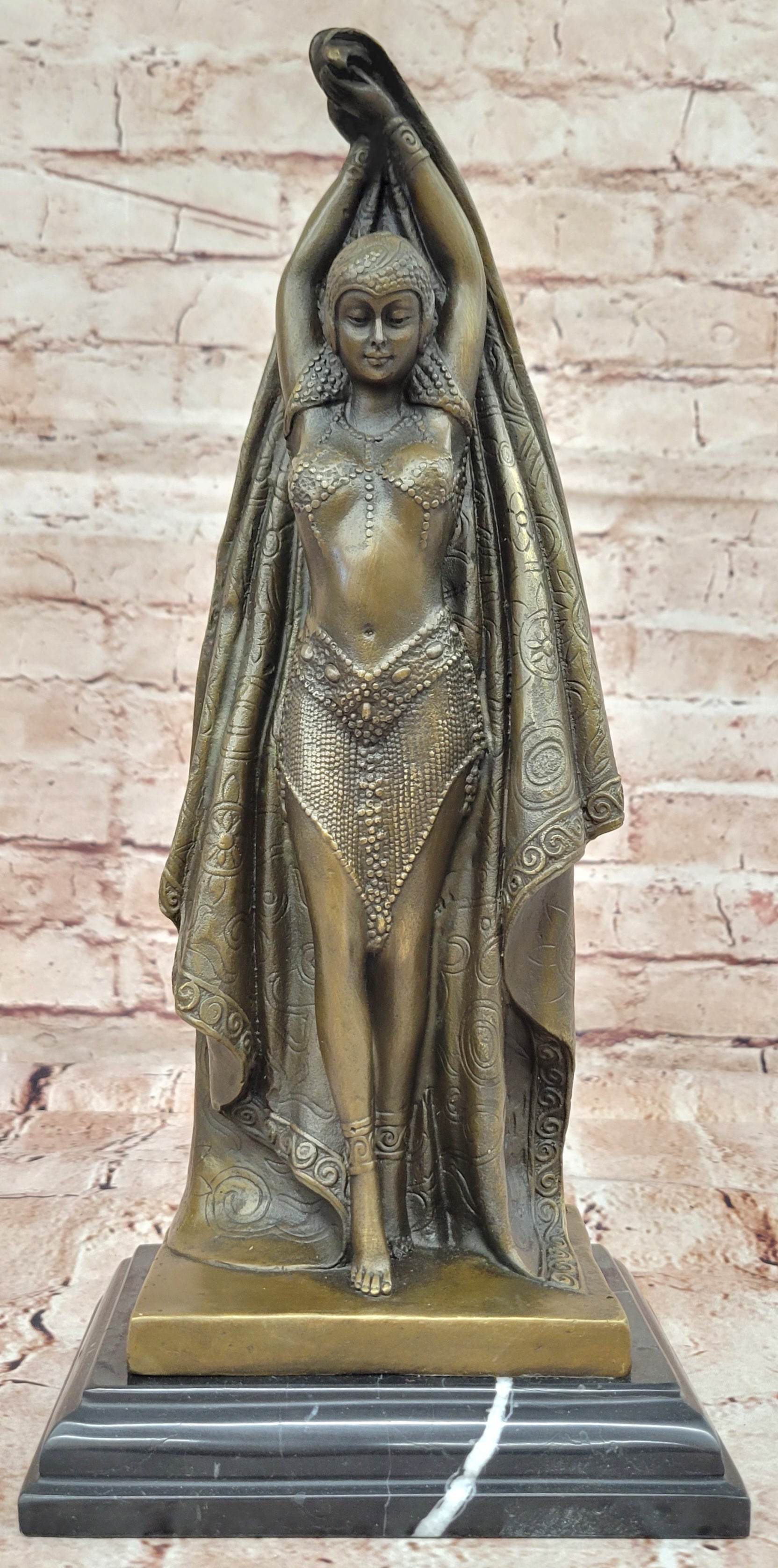 ART DECO BELLY DANCER BY CHIPARUS BRONZE SCULPTURE SIGN ART NOUVEAU FIGURINE LRG