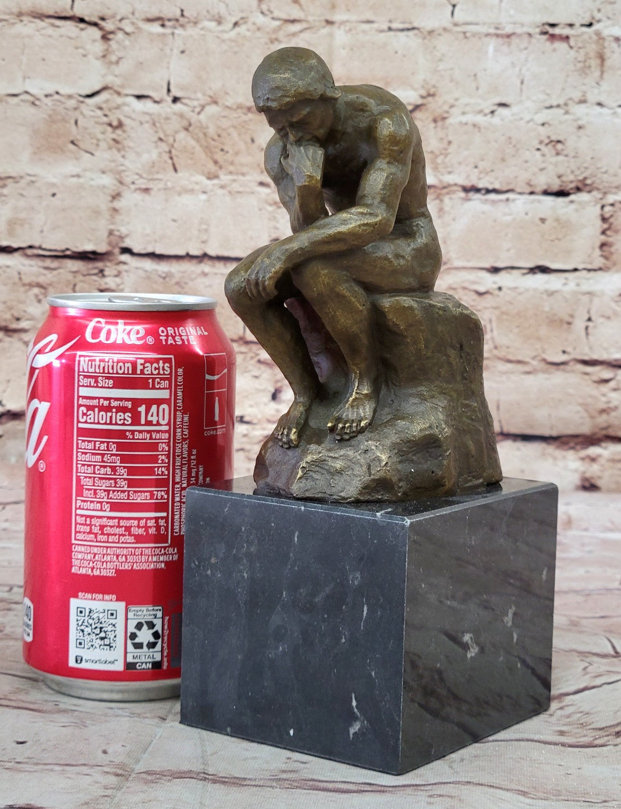 Rodin Rodin`s The Thinker Sensual Male Nude Bronze Marble Statue Sculpture Art