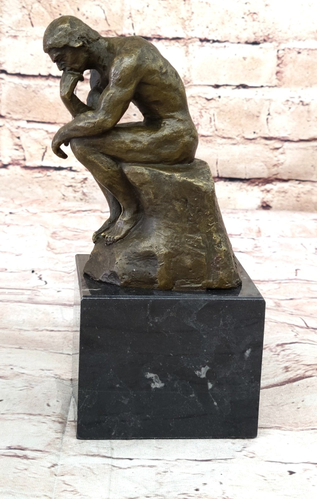 Rodin Rodin`s The Thinker Sensual Male Nude Bronze Marble Statue Sculpture Art