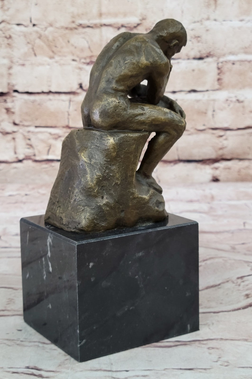 Rodin Rodin`s The Thinker Sensual Male Nude Bronze Marble Statue Sculpture Art