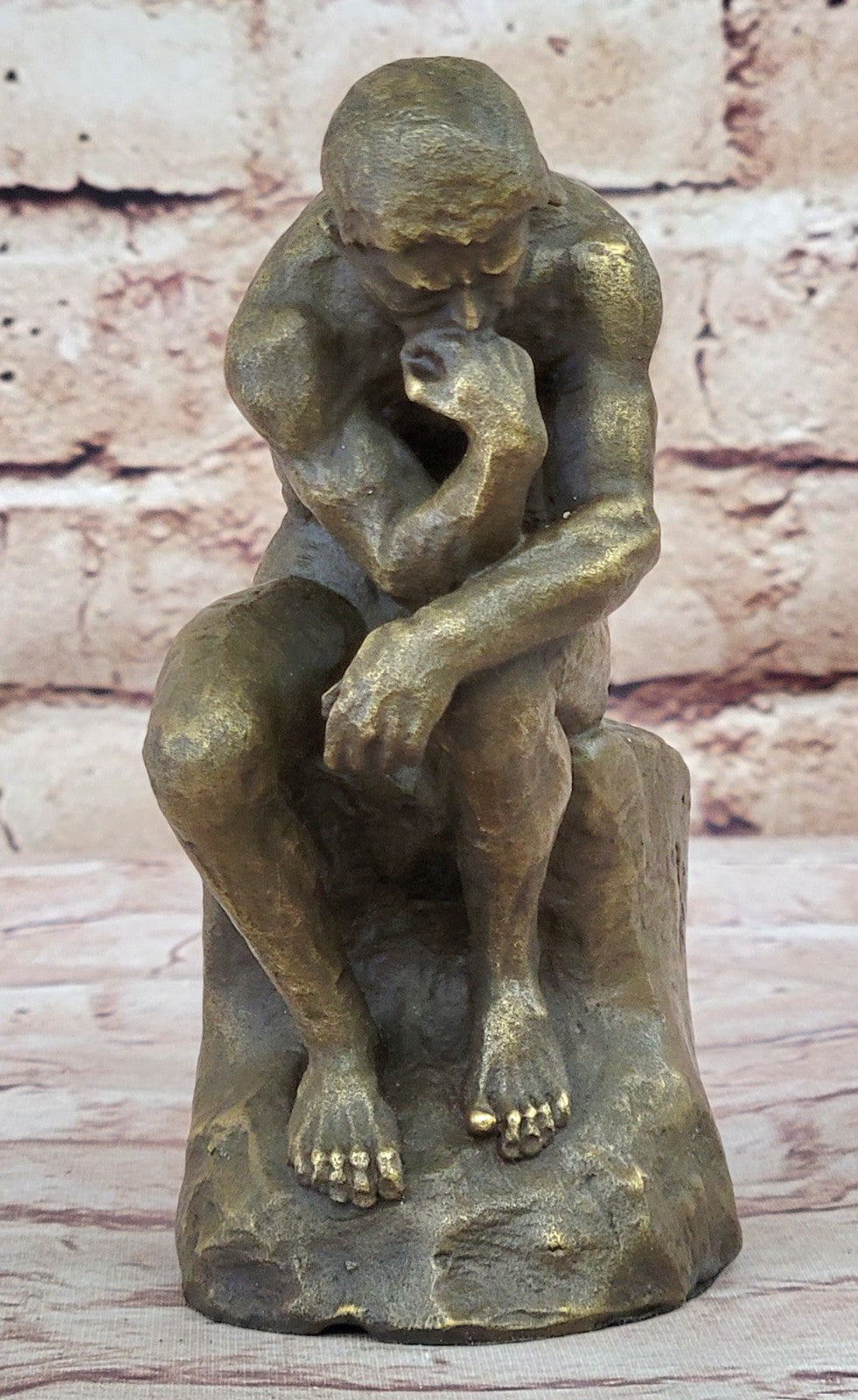 Clearance Sale Rodin Thinker Sensual Male Genuine Bronze Sculpture Figurine