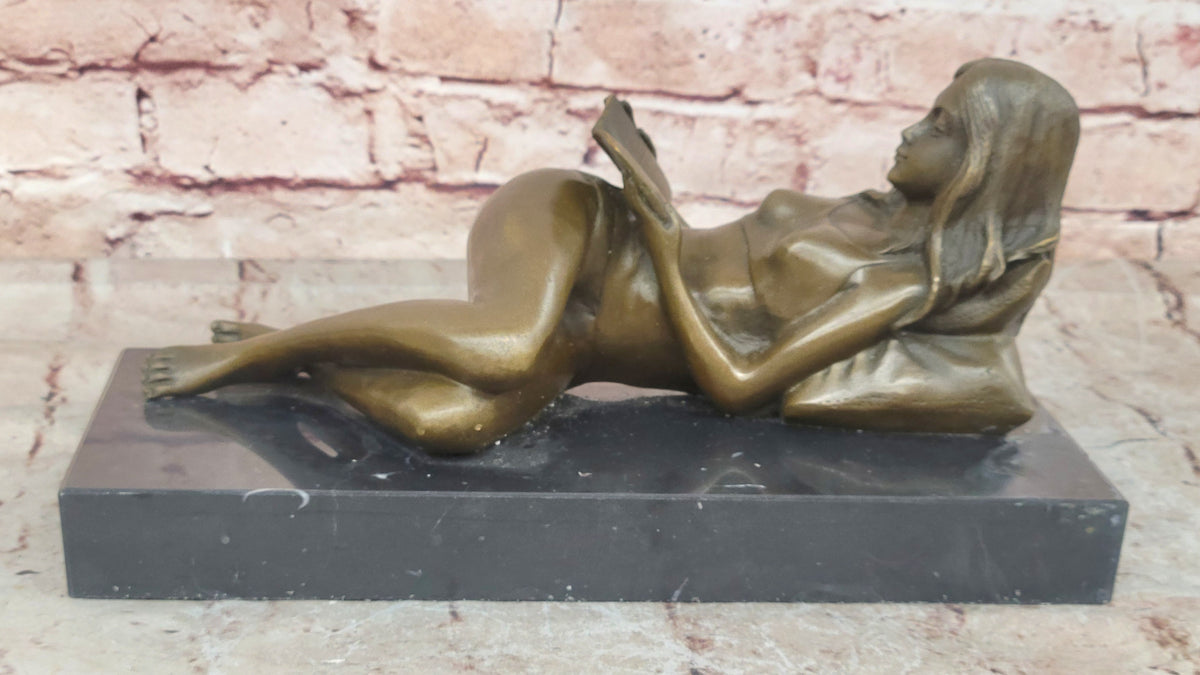 SIGNED PREISS NUDE LADY BRONZE SCULPTURE FIGURINE ART DECO EROTIC SEXY FIGURE