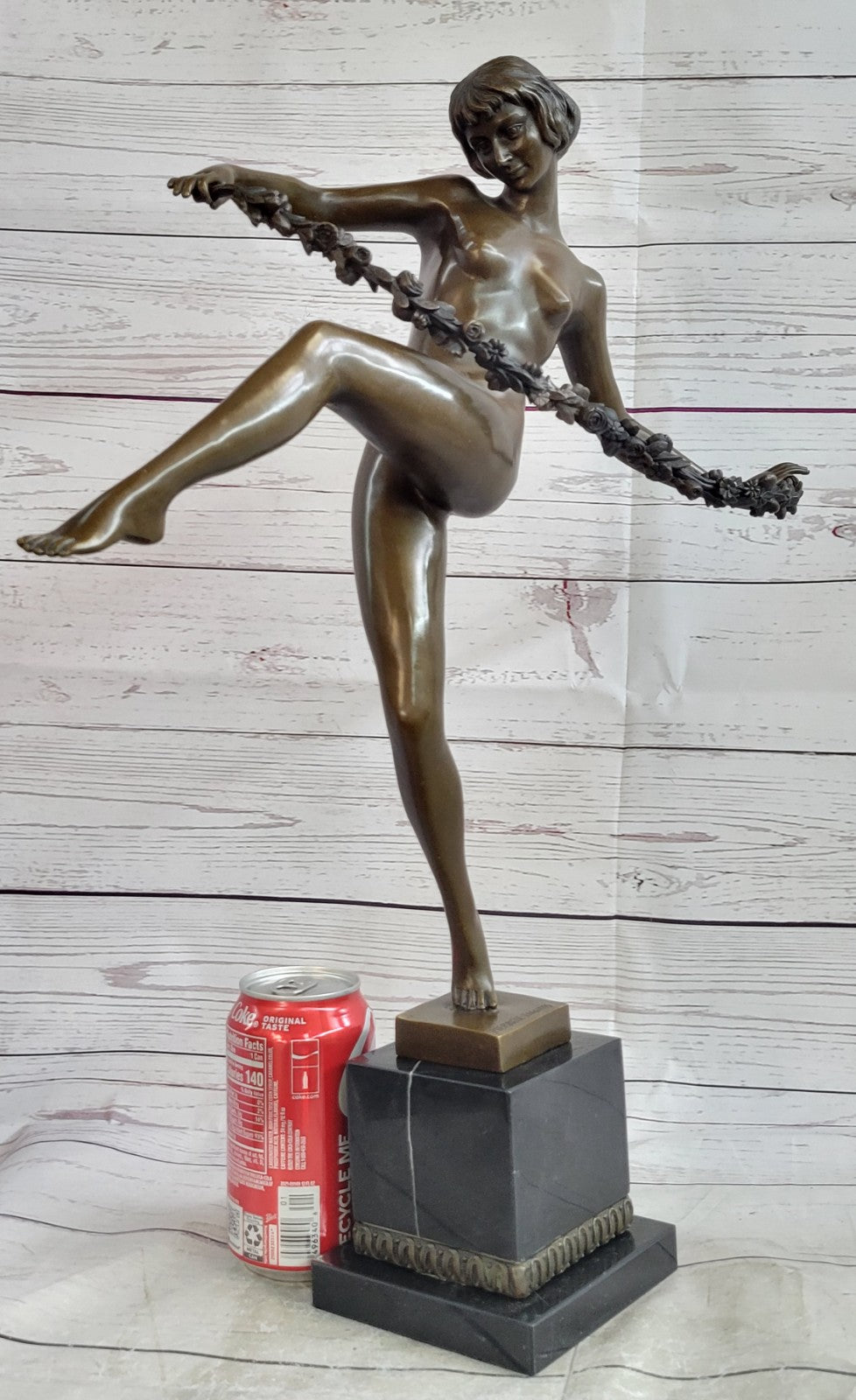Art Deco/Nouveau French Nude Dancer by PIERRE FAGUAY Bronze Sculpture Statue