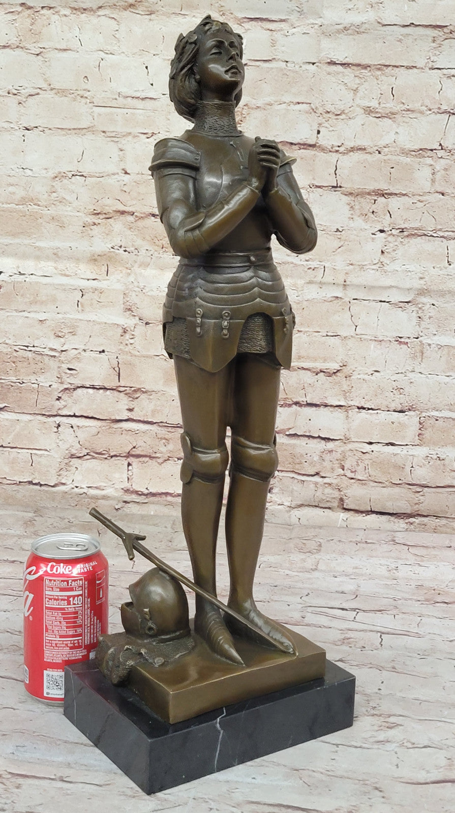 Real Bronze Sculpture: Joan of Arc, Extra Large Statue for Home Office Decoration