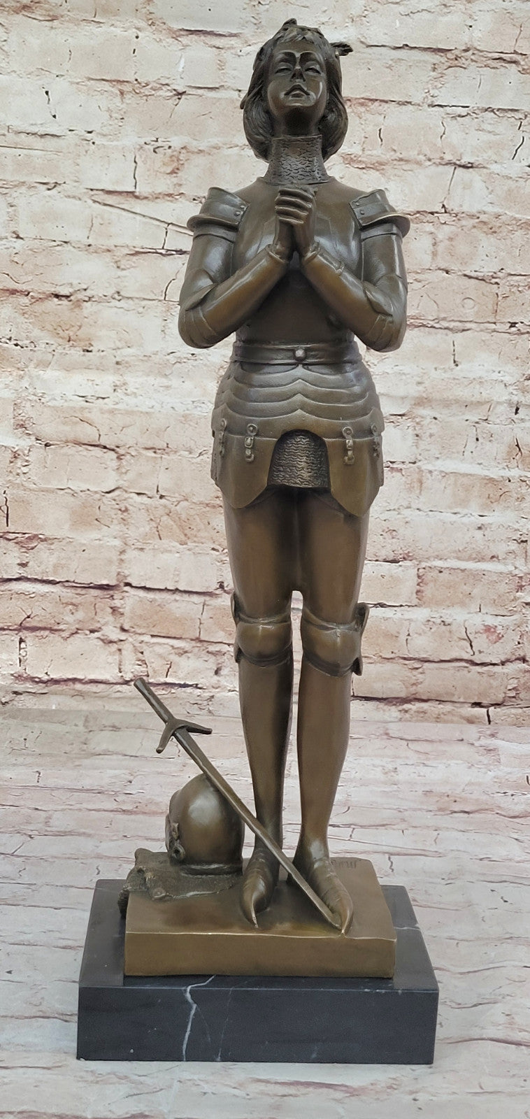 Real Bronze Sculpture: Joan of Arc, Extra Large Statue for Home Office Decoration