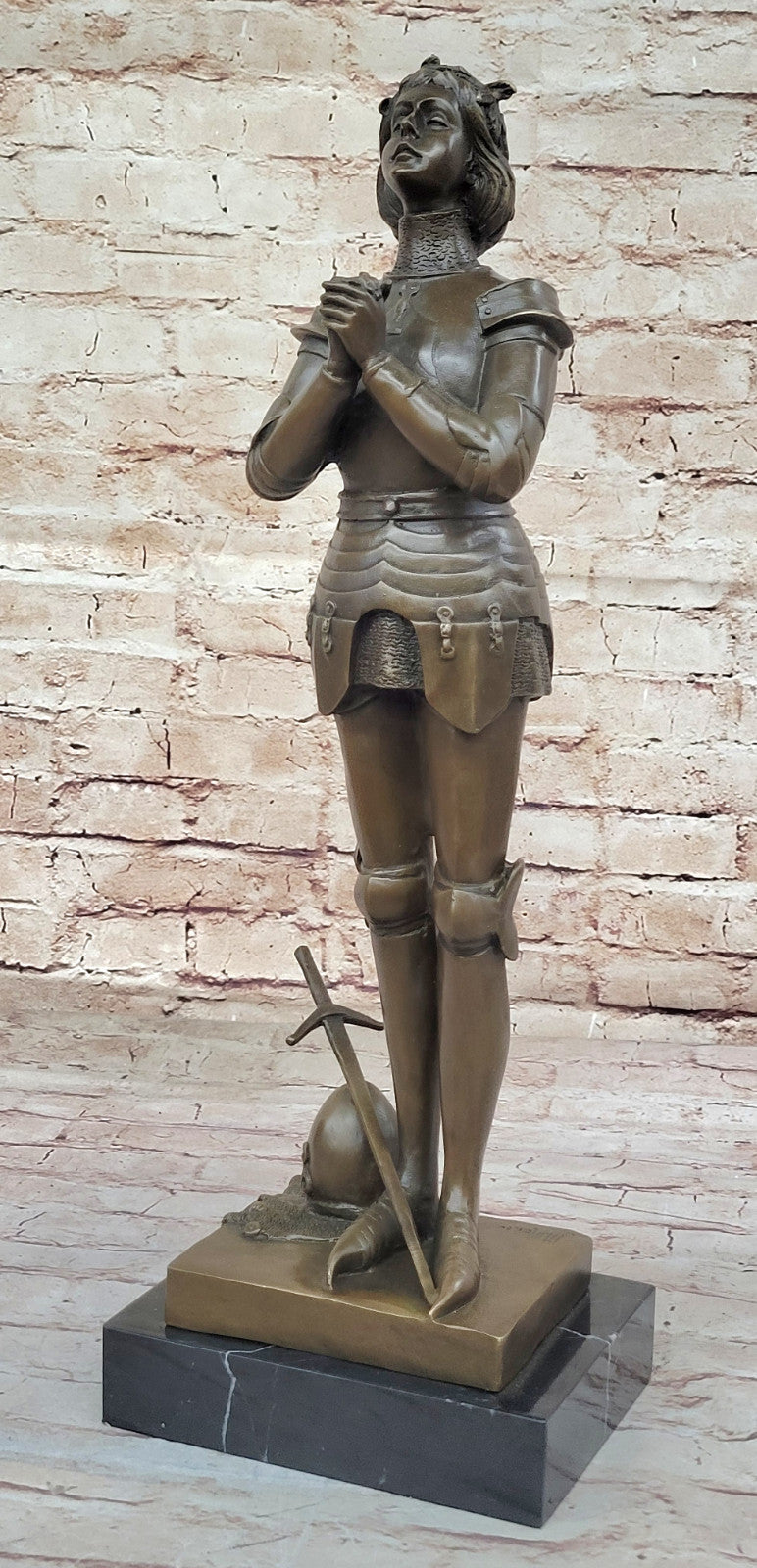 Real Bronze Sculpture: Joan of Arc, Extra Large Statue for Home Office Decoration