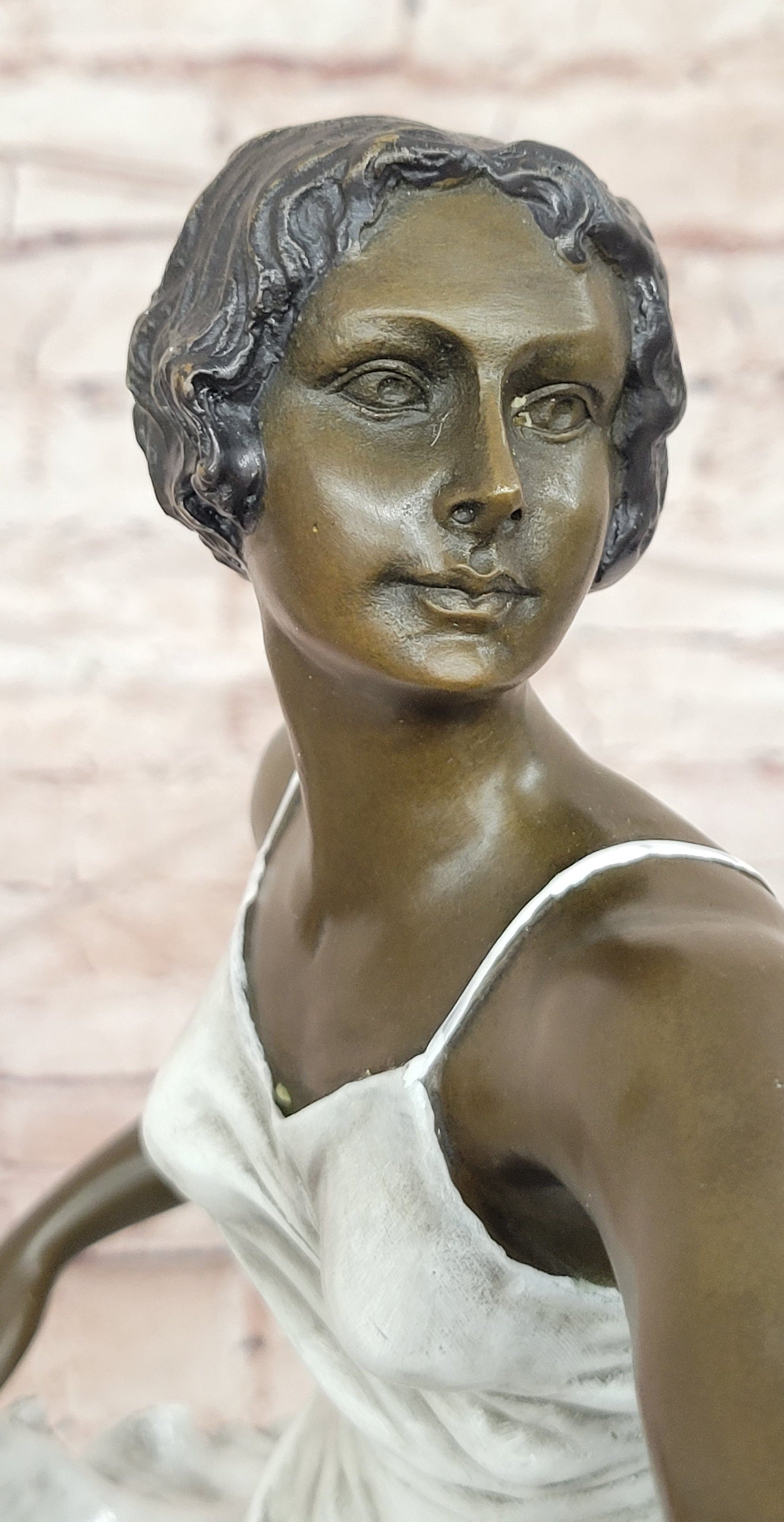 Bruno Zach Art Deco Bronze Lady Figurine Cold Paint Fine Art Sculpture Statue