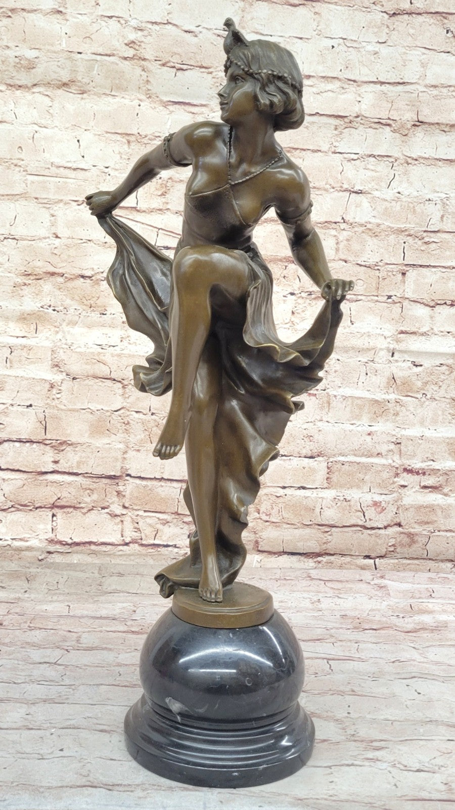 Sign bronze art deco statue , belly dancer sculpture Home Office Decoration
