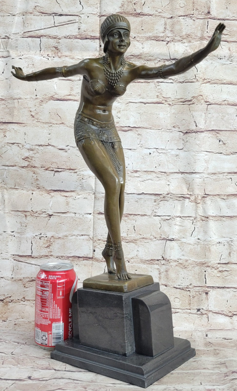 Signed Chiparus Elegant Dancer in Real Bronze Art Deco Bronze Sculpture Hot Cast