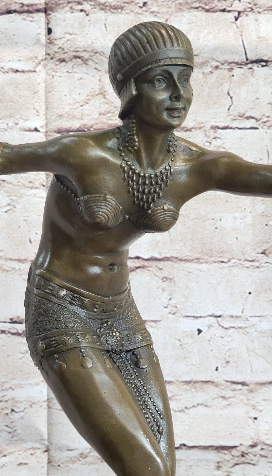 Signed Chiparus Elegant Dancer in Real Bronze Art Deco Bronze Sculpture Hot Cast