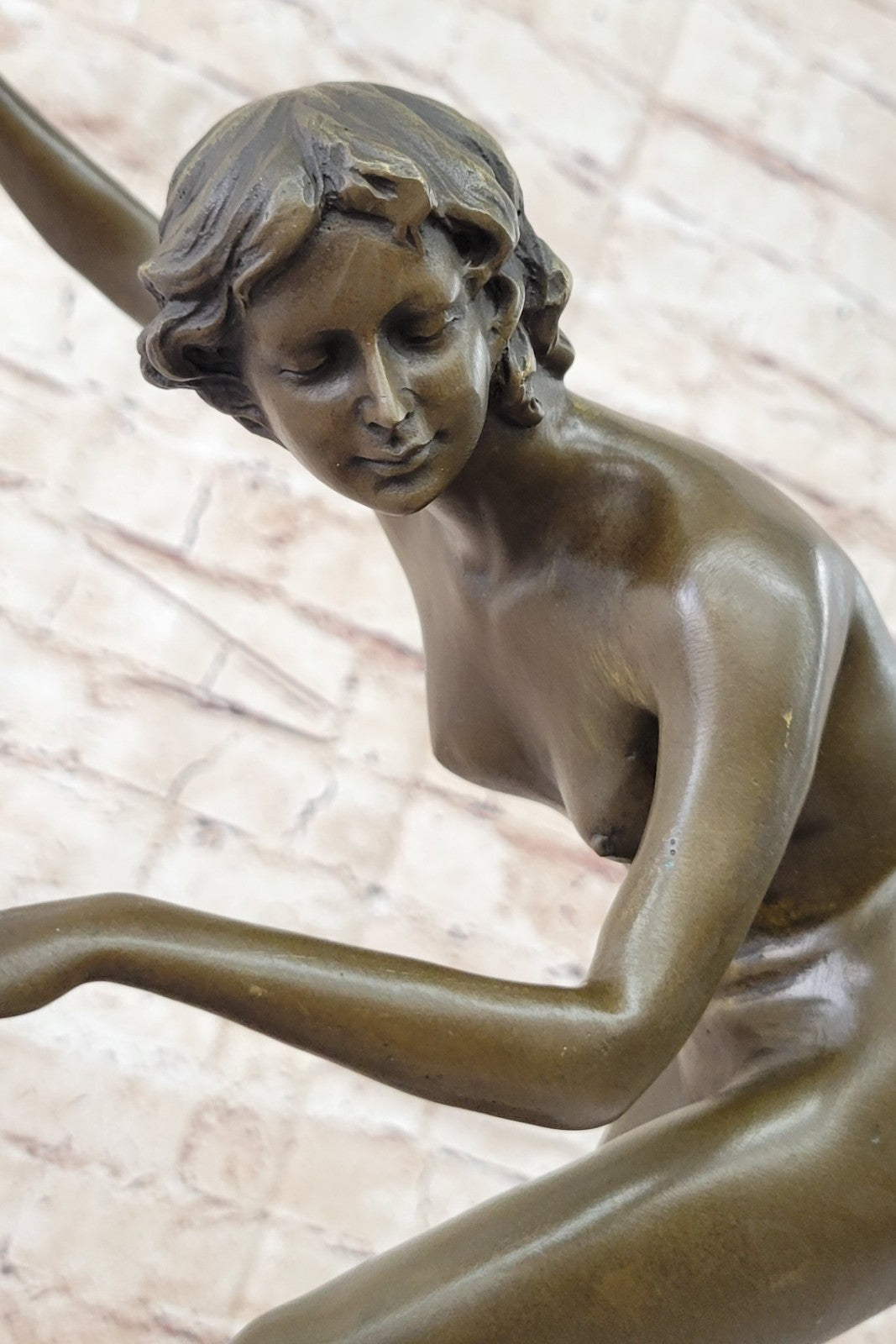 Claire Jeanne Roberte Colinet (Brazil, 1880-1950) Nude Juggler Bronze Statue