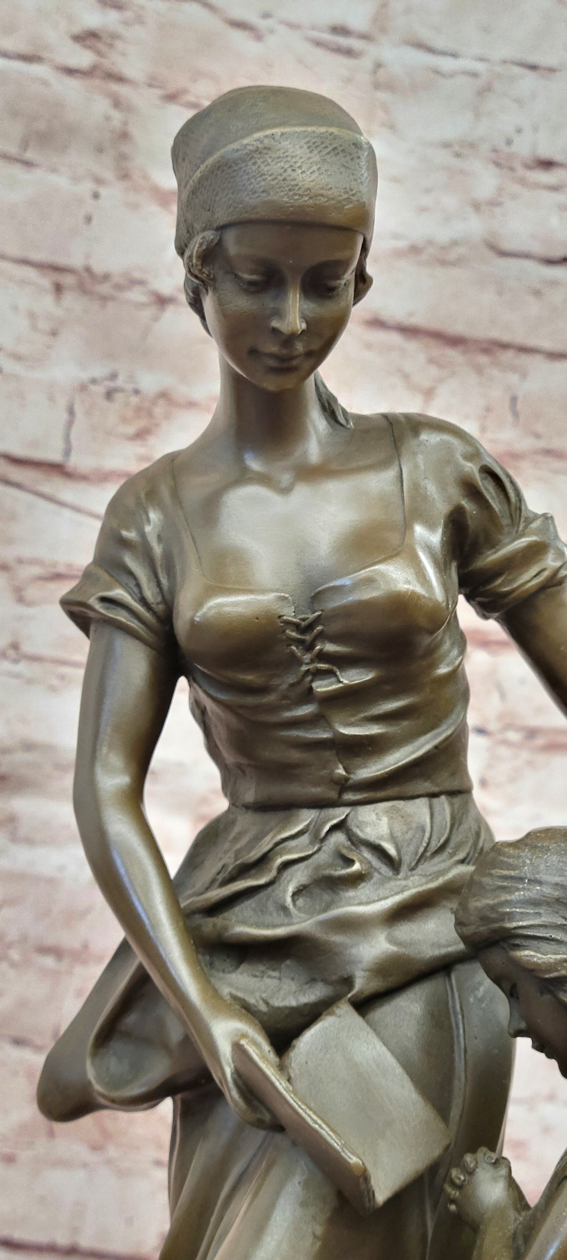 Signed Bronze Mother Daughter Devotion Statue Milo Spiritual Family Sculpture