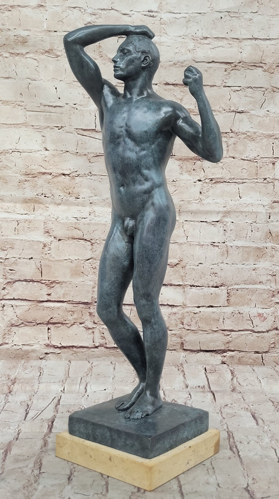 Rodin Bronze Adam Figurine Classical Masterpiece Fine Art Collectible Statue