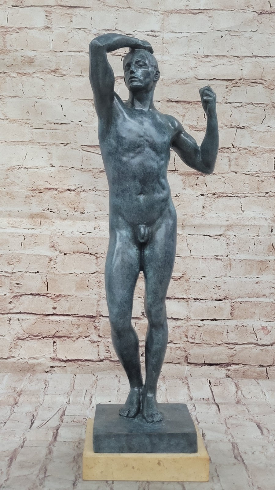 Rodin Bronze Adam Figurine Classical Masterpiece Fine Art Collectible Statue