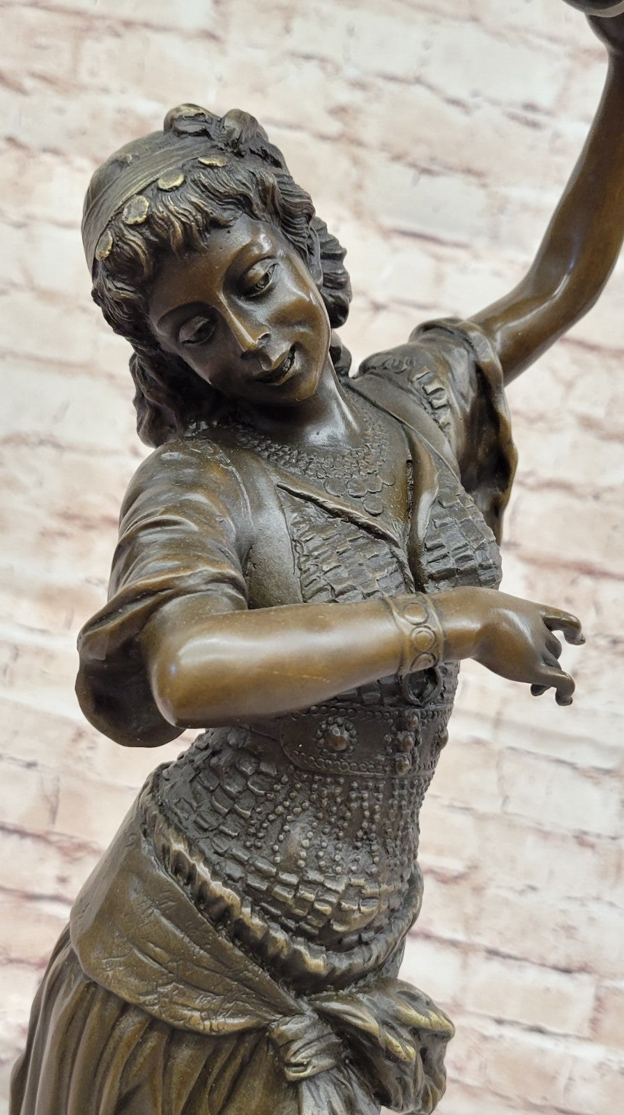 Bouay`s Art Nouveau Style: Handcrafted Bronze Gypsy Dancer Statue Figure