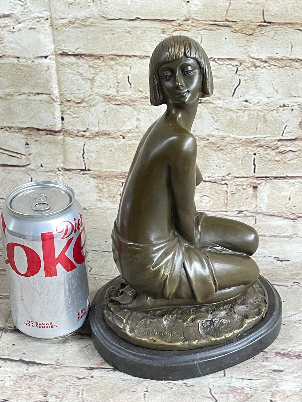 100% Solid Bronze Gorgeous Woman Museum Quality Classic Artwork Sculpture