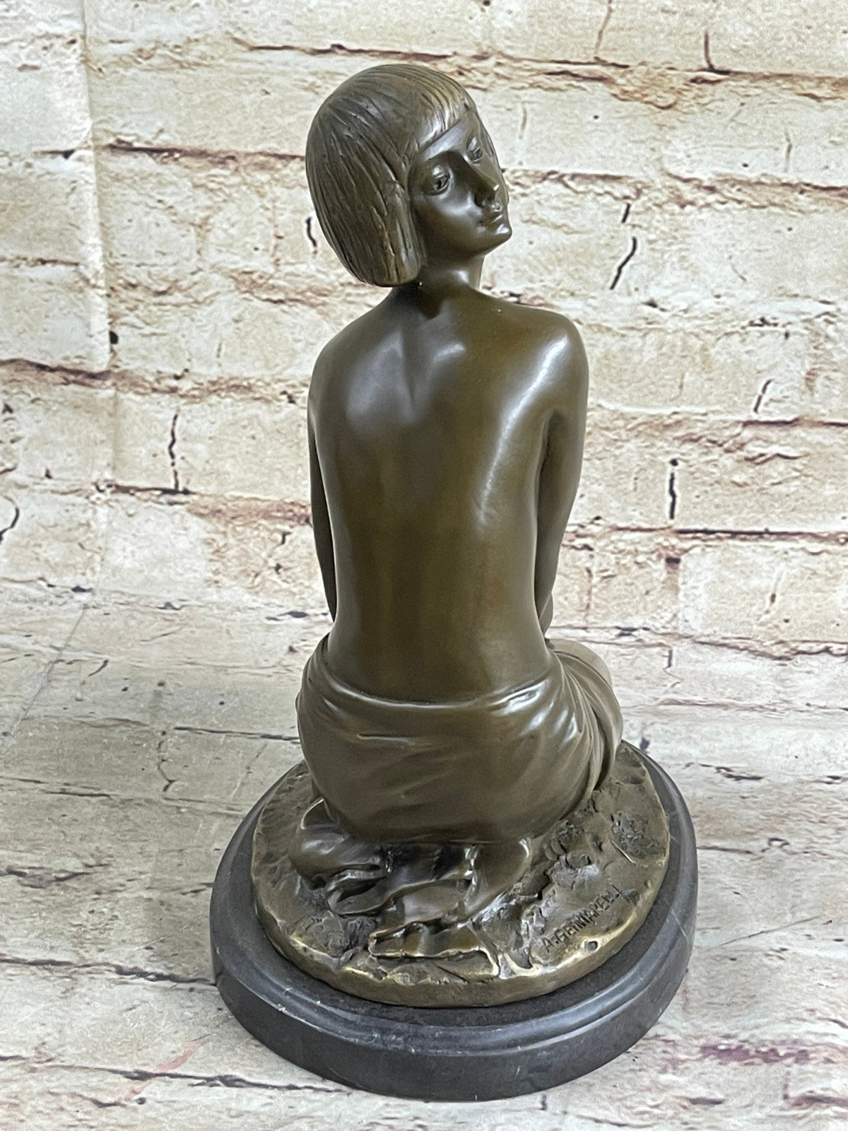 100% Solid Gorgeous Woman Bronze Sculpture – Museum Quality Classic Artwork by A. Gennarelli
