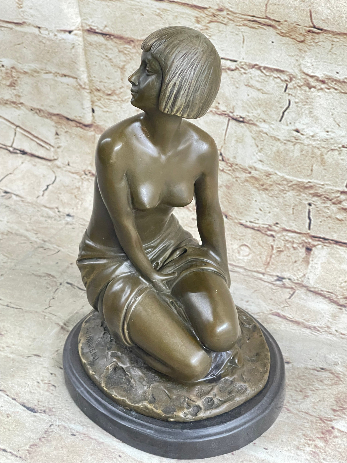 100% Solid Bronze Gorgeous Woman Museum Quality Classic Artwork Sculpture