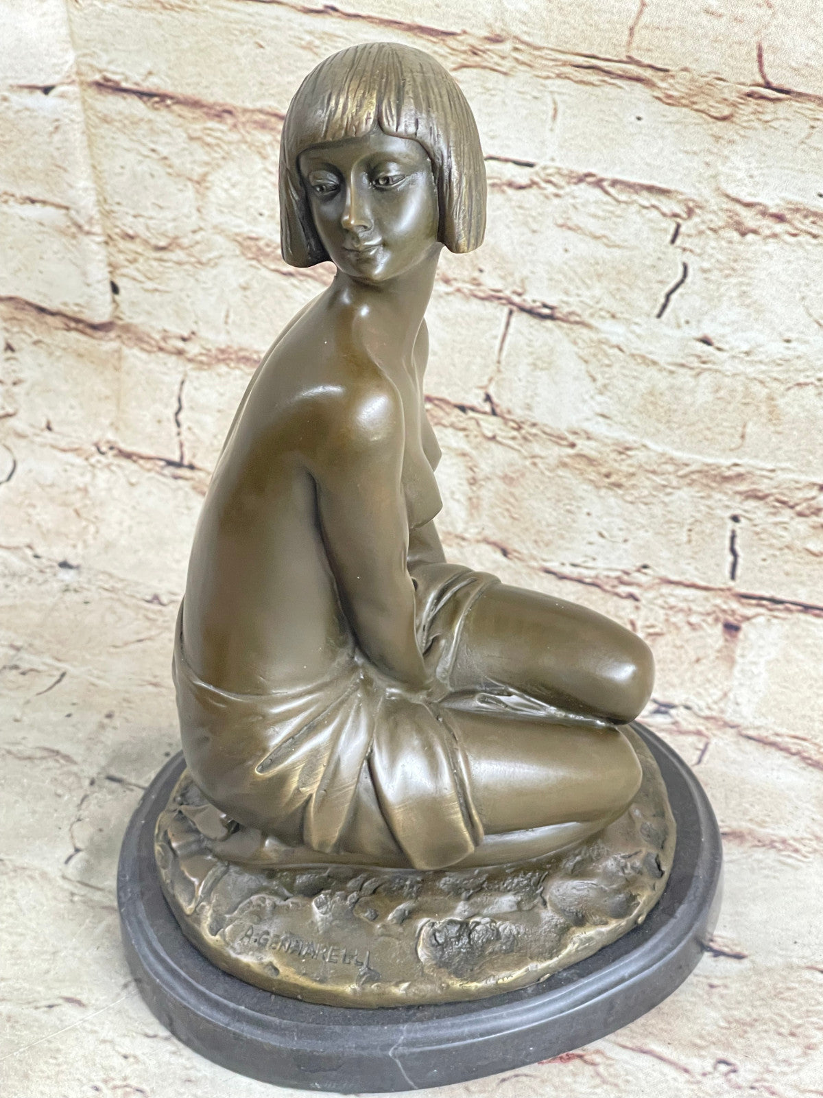 100% Solid Gorgeous Woman Bronze Sculpture – Museum Quality Classic Artwork by A. Gennarelli