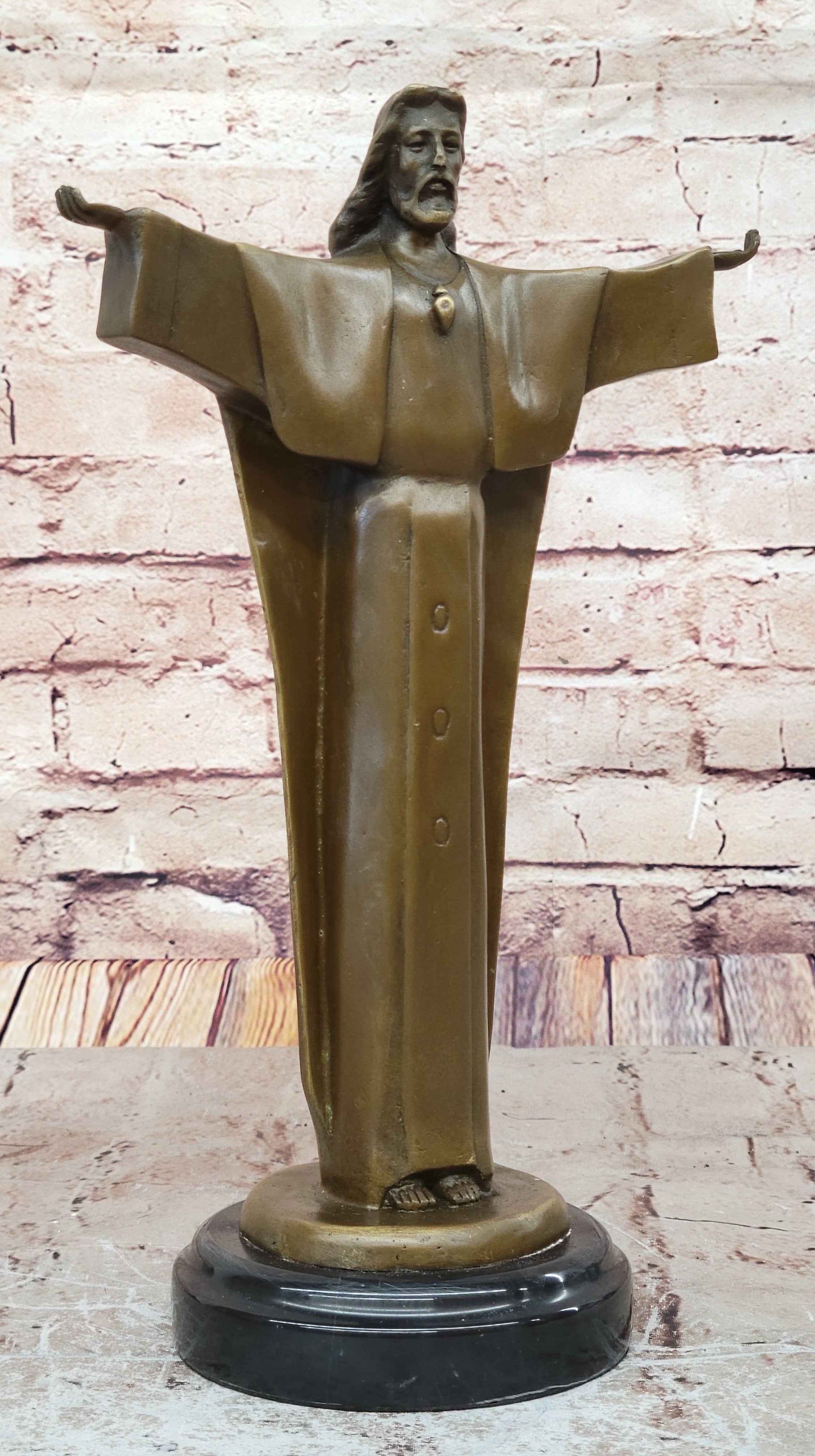 Jesus Opens His Hands Bronze Statue Hot Cast Handcrafted Figurine