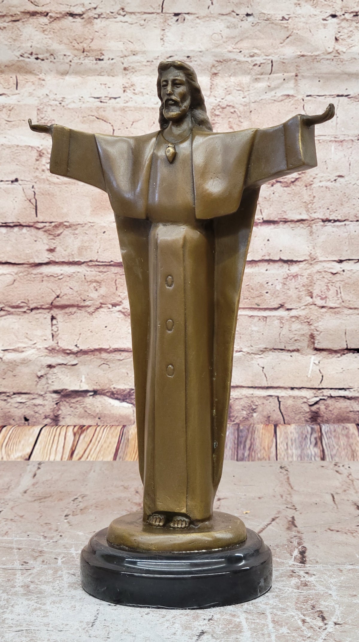 Jesus Opens His Hands Bronze Statue Hot Cast Handcrafted Figurine