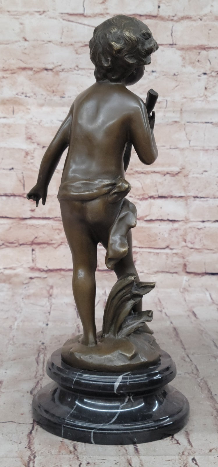 Moreau Bronze Sculpture of Young Boy Musician with Banjo Hot Cast