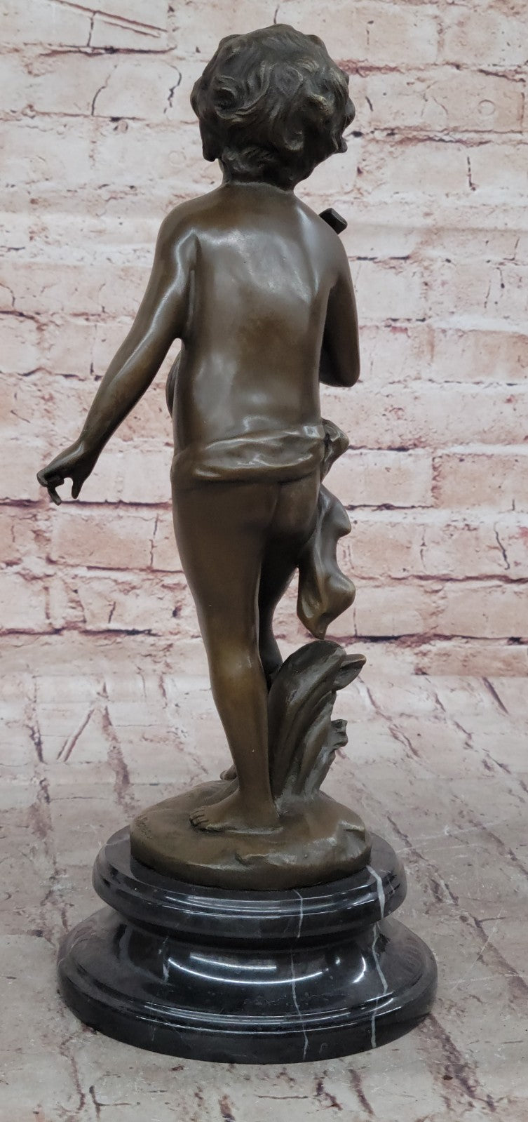 Moreau Bronze Sculpture of Young Boy Musician with Banjo Hot Cast