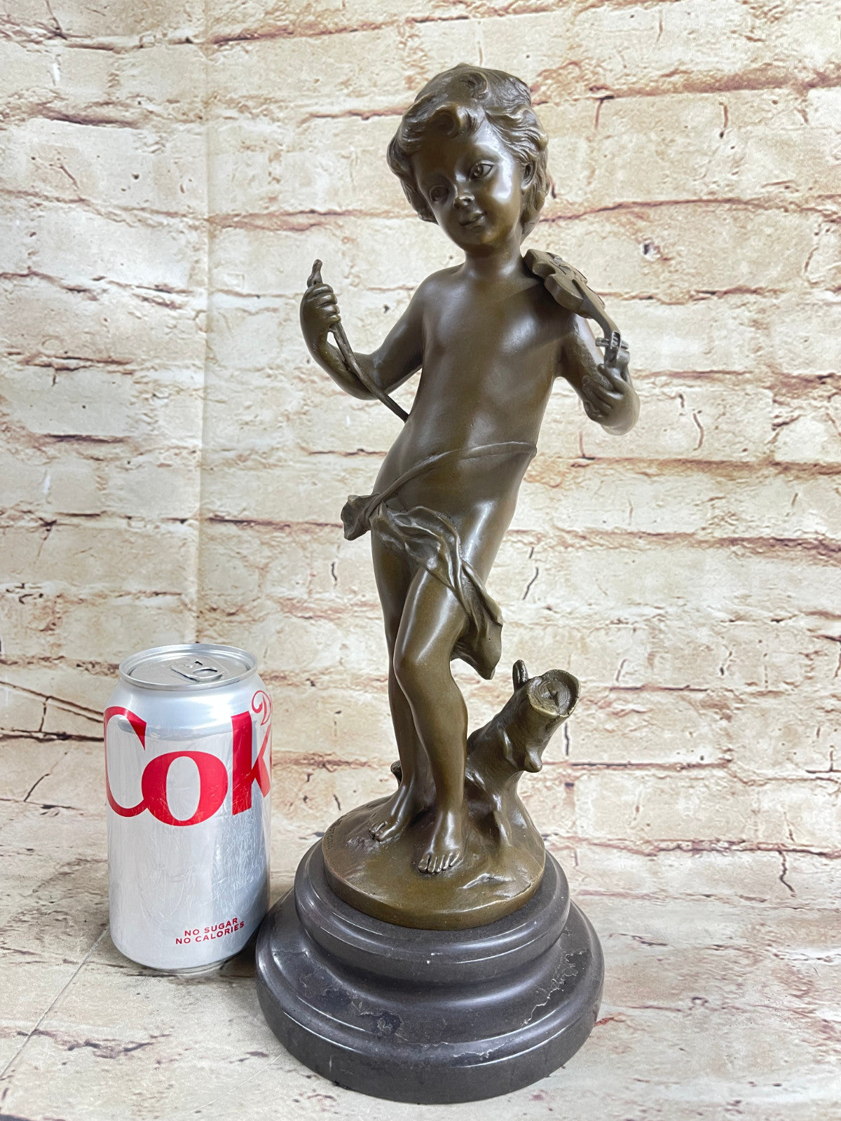Signed Moreau Violin Player Art Deco Statue Figurine Bronze Sculpture Figure