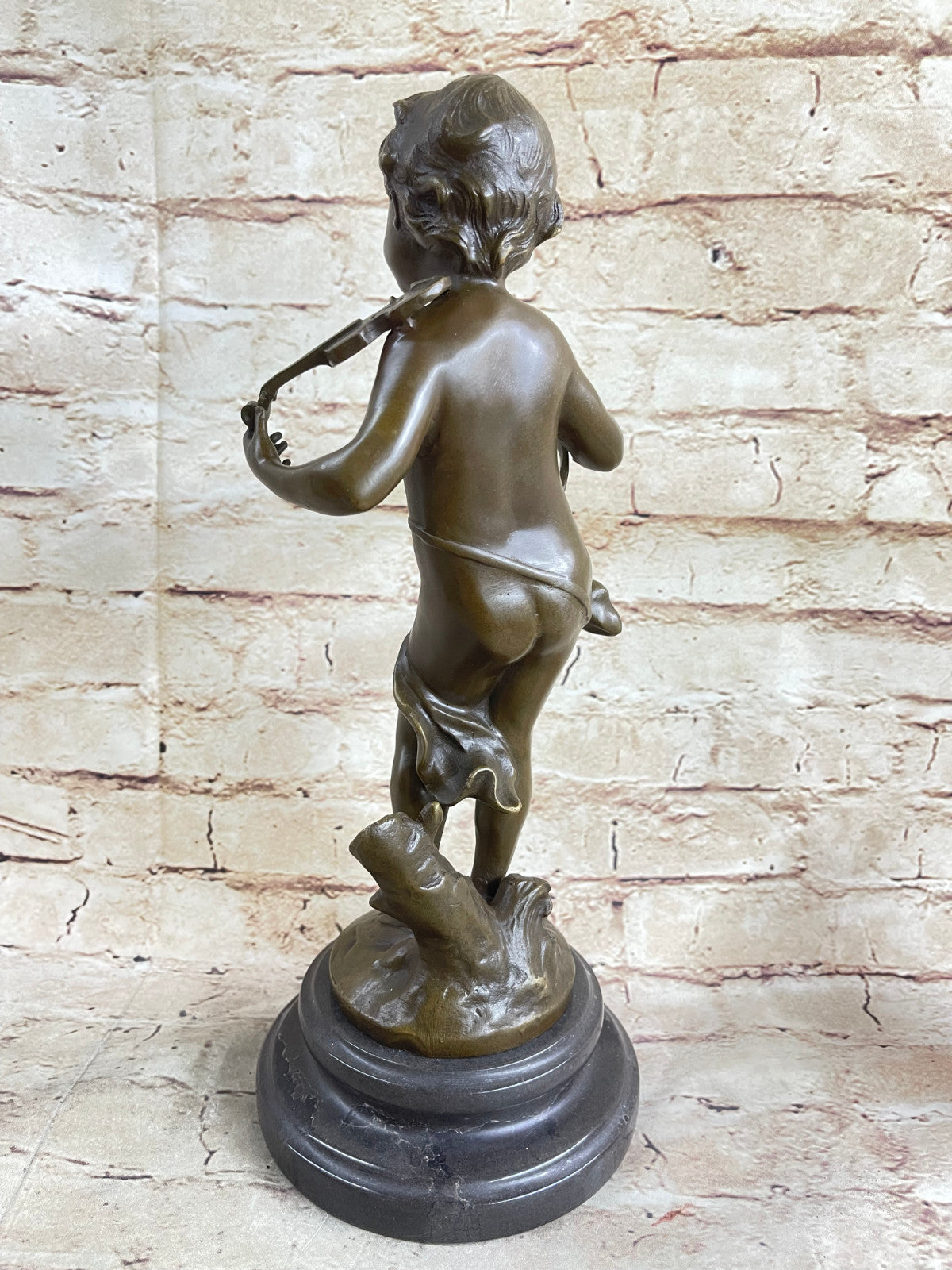 Signed Moreau Violin Player Art Deco Statue Figurine Bronze Sculpture Figure