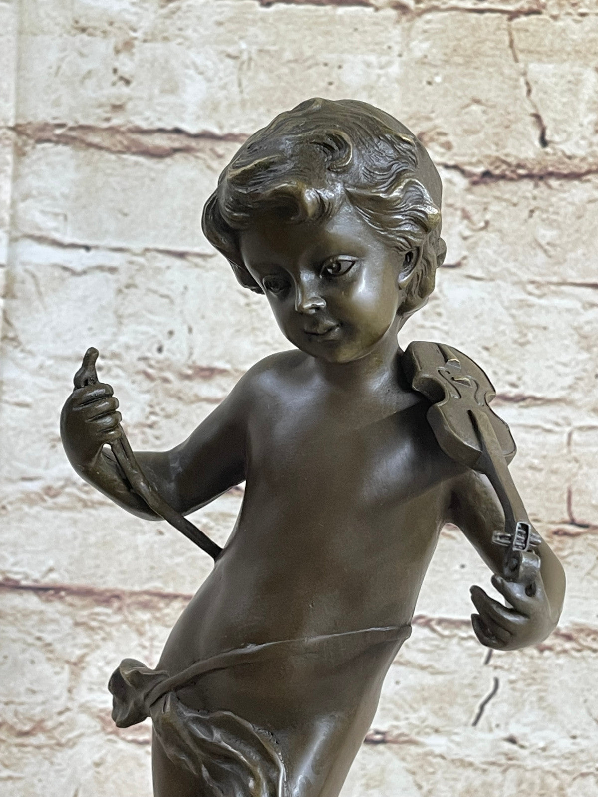 Signed Moreau Violin Player Art Deco Statue Figurine Bronze Sculpture Figure