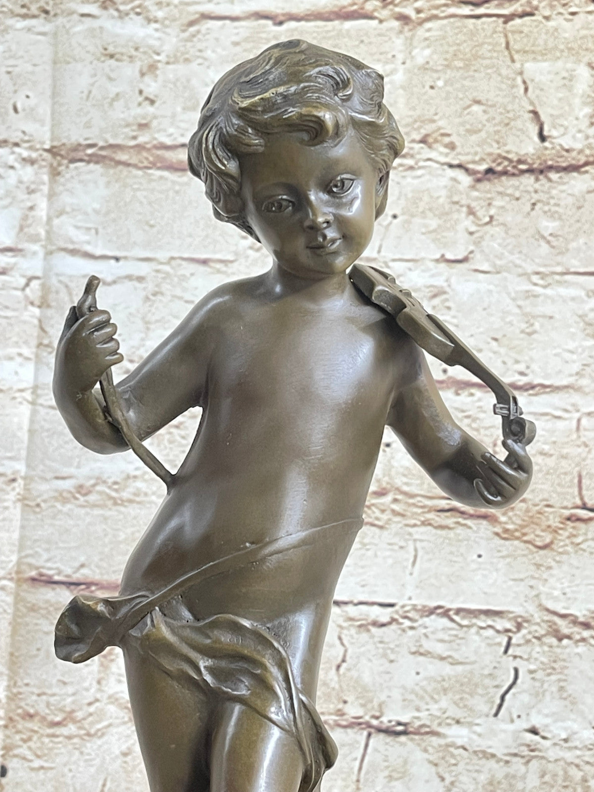 Signed Moreau Violin Player Art Deco Statue Figurine Bronze Sculpture Figure