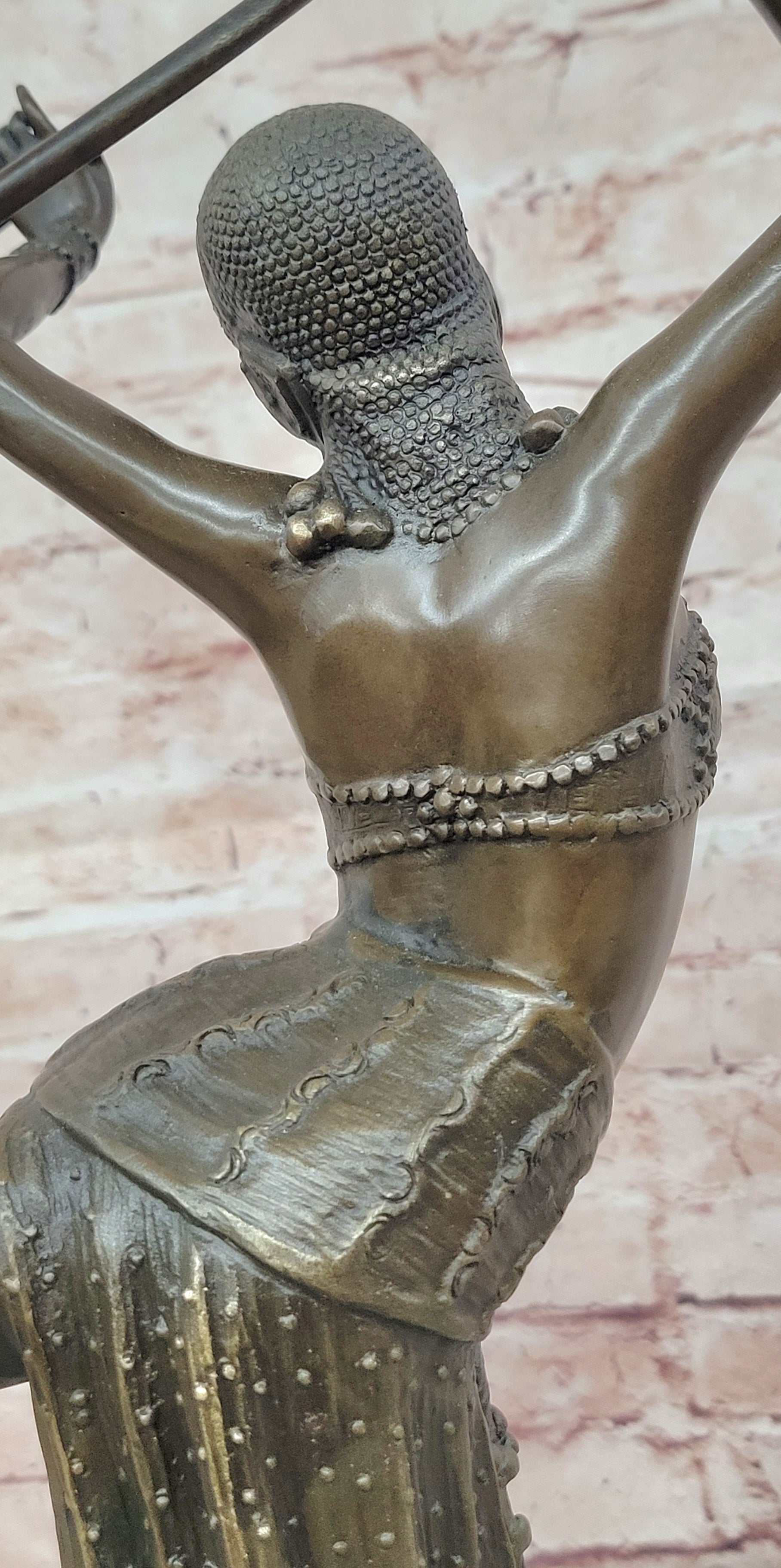 Vintage French Art Deco Bronze & Marble Sculpture of Dancer Chiparus Figurine