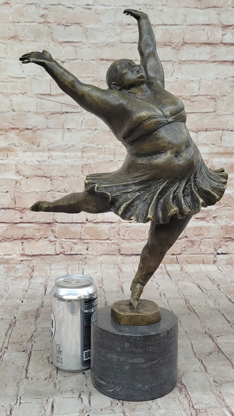 Handcrafted Detailed Verdi Patina Trophy Dancer Signed Original Bronze Sculpture
