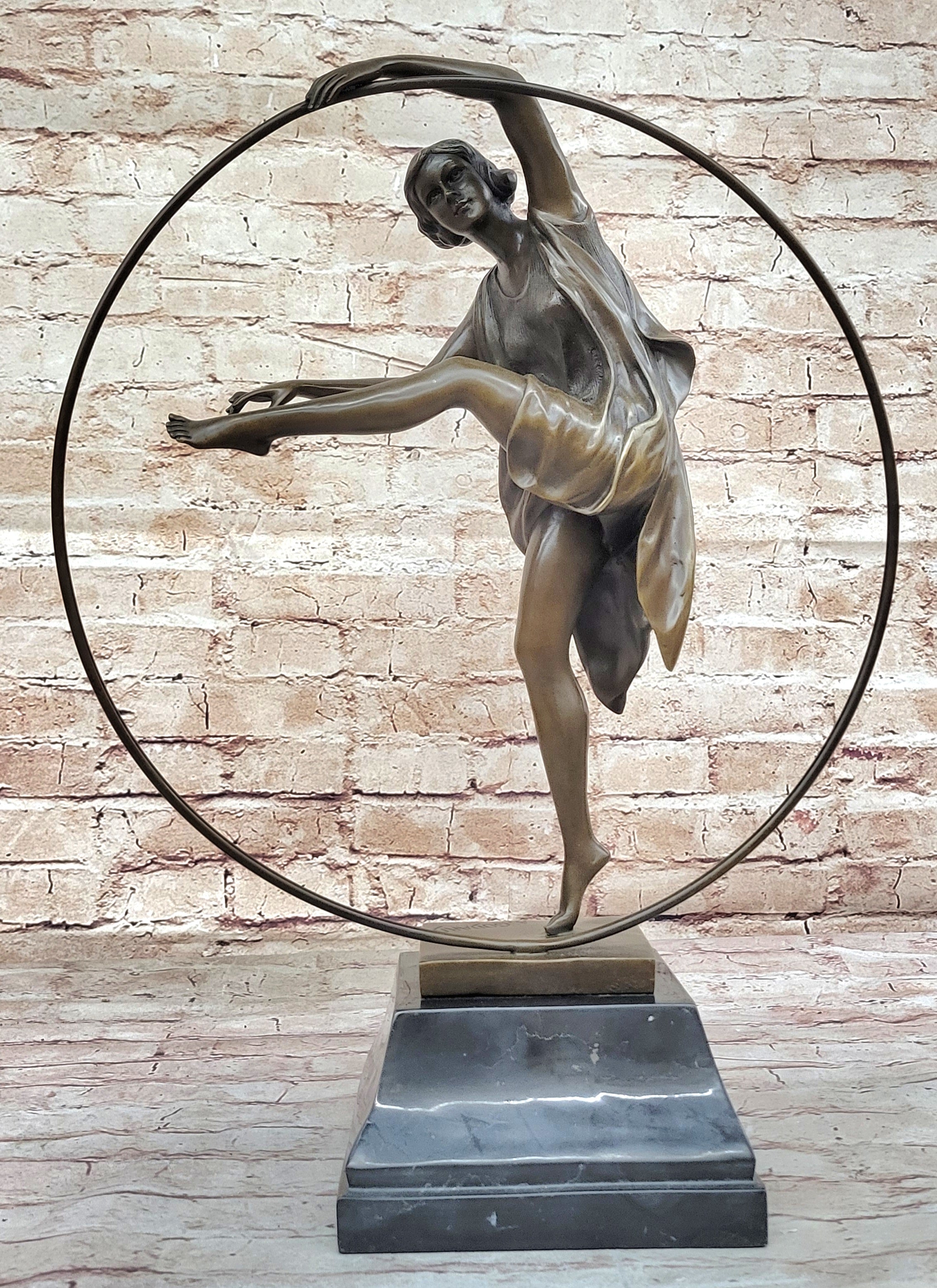 Bronze Sculpture Handcrafted Sexy Nude Dancer by Goodard Large Statue Figurine