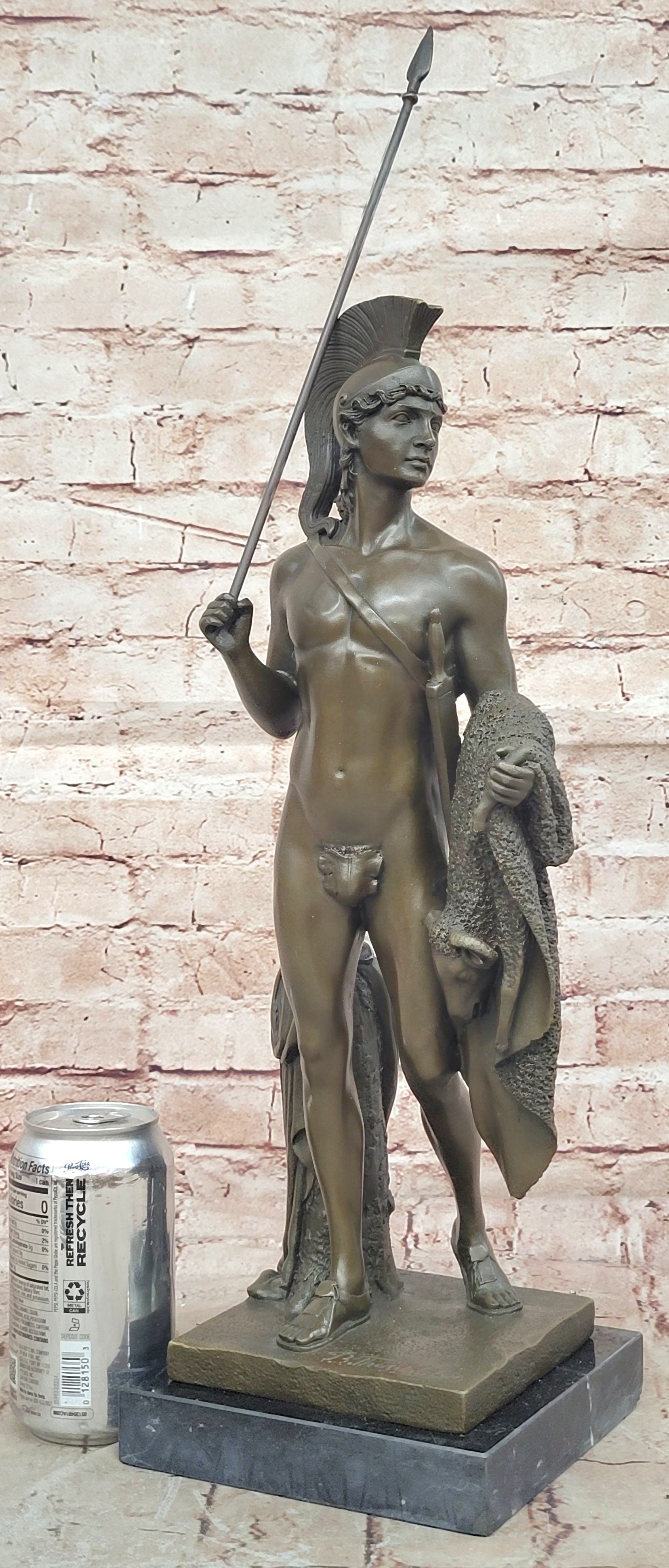 Fine Art Collectible: Thorvaldsen`s Bronze Jason with Golden Fleece - Handmade Statue
