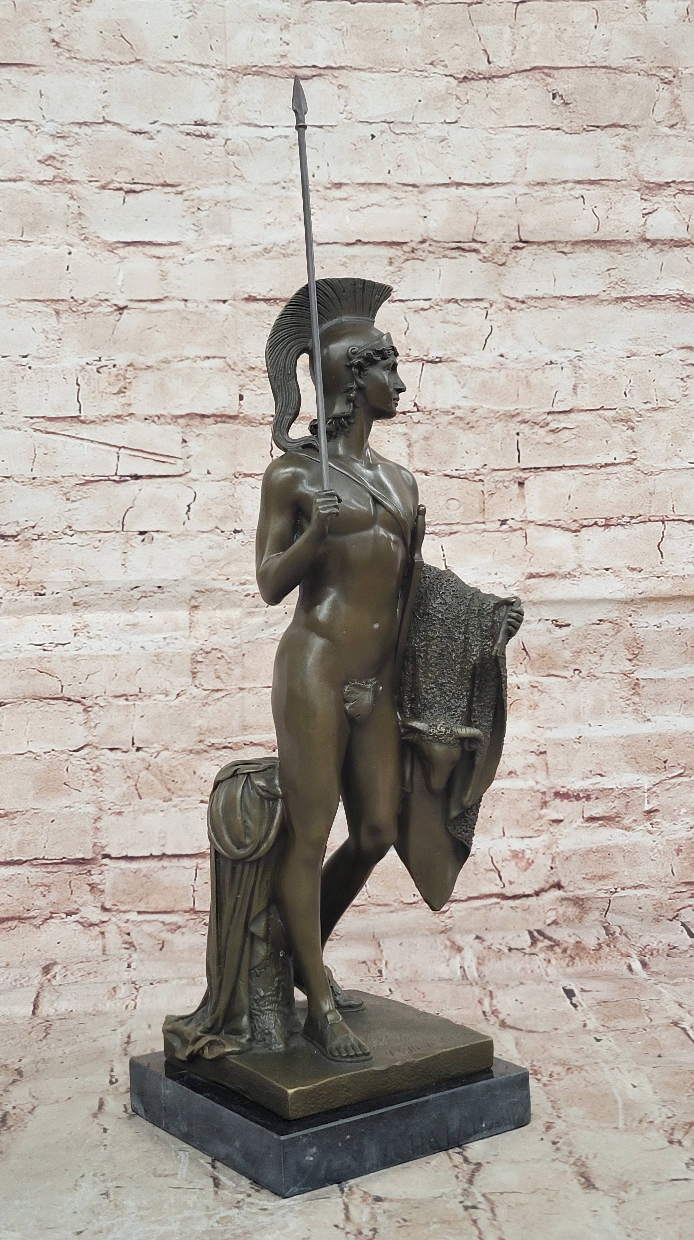 Fine Art Collectible: Thorvaldsen`s Bronze Jason with Golden Fleece - Handmade Statue