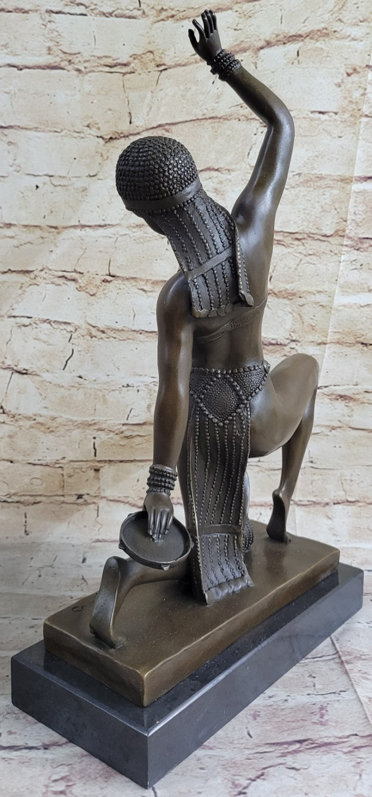 `Thais` a Rare Art Deco Patinated Bronze and Carved Statue Model of an Exotic Dancer