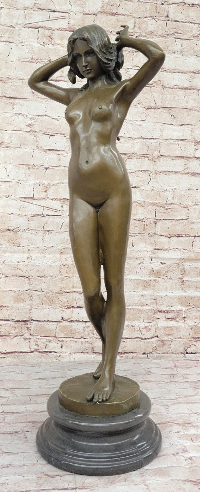 Massive Carlo Pittaluga Nude Nymph Bronze Artwork Hot Cast Figurine Classic Art Decor