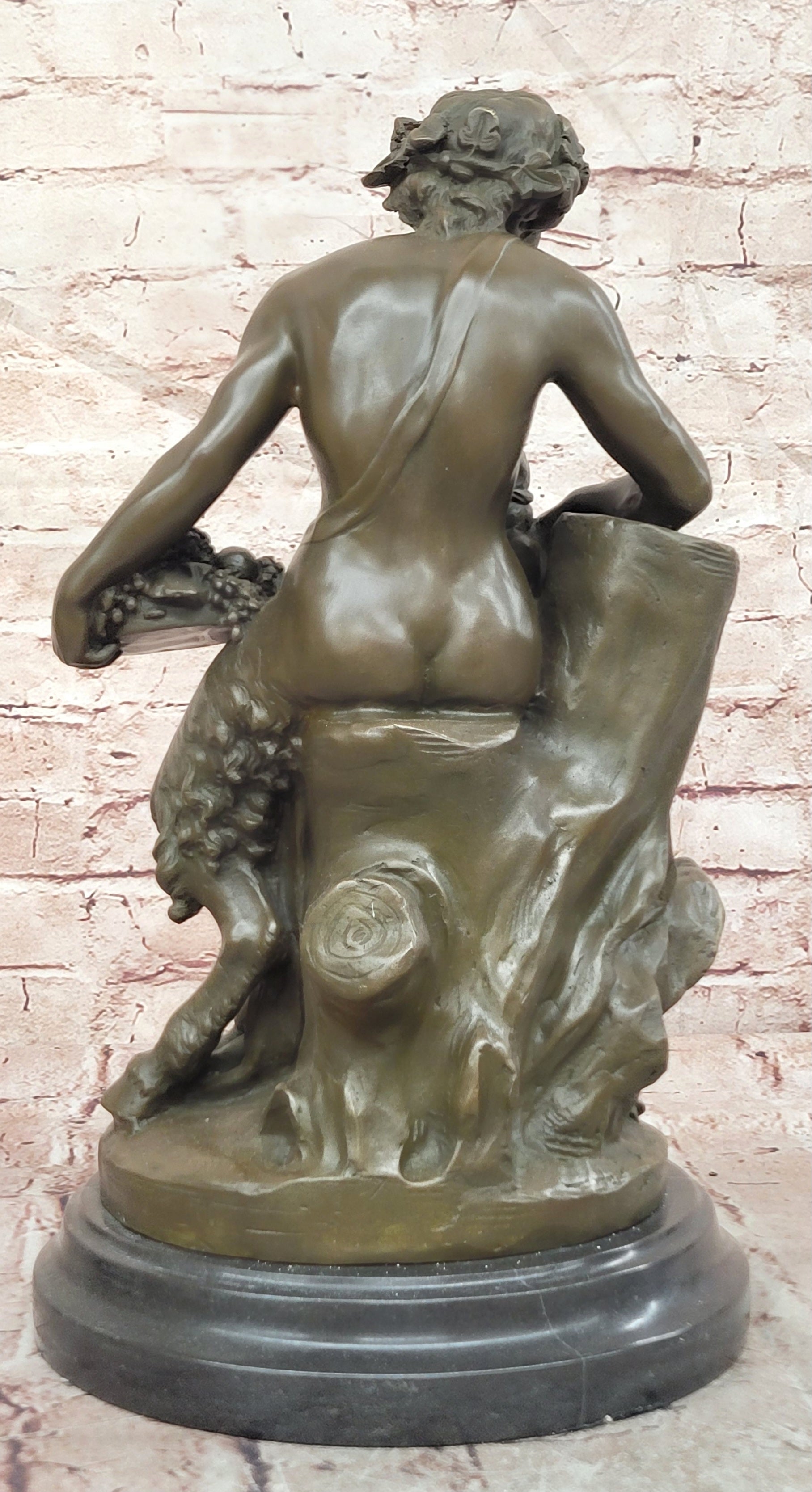Bronze Putti and Satyr Statue Signed Clodion Classical Mythology Sculpture