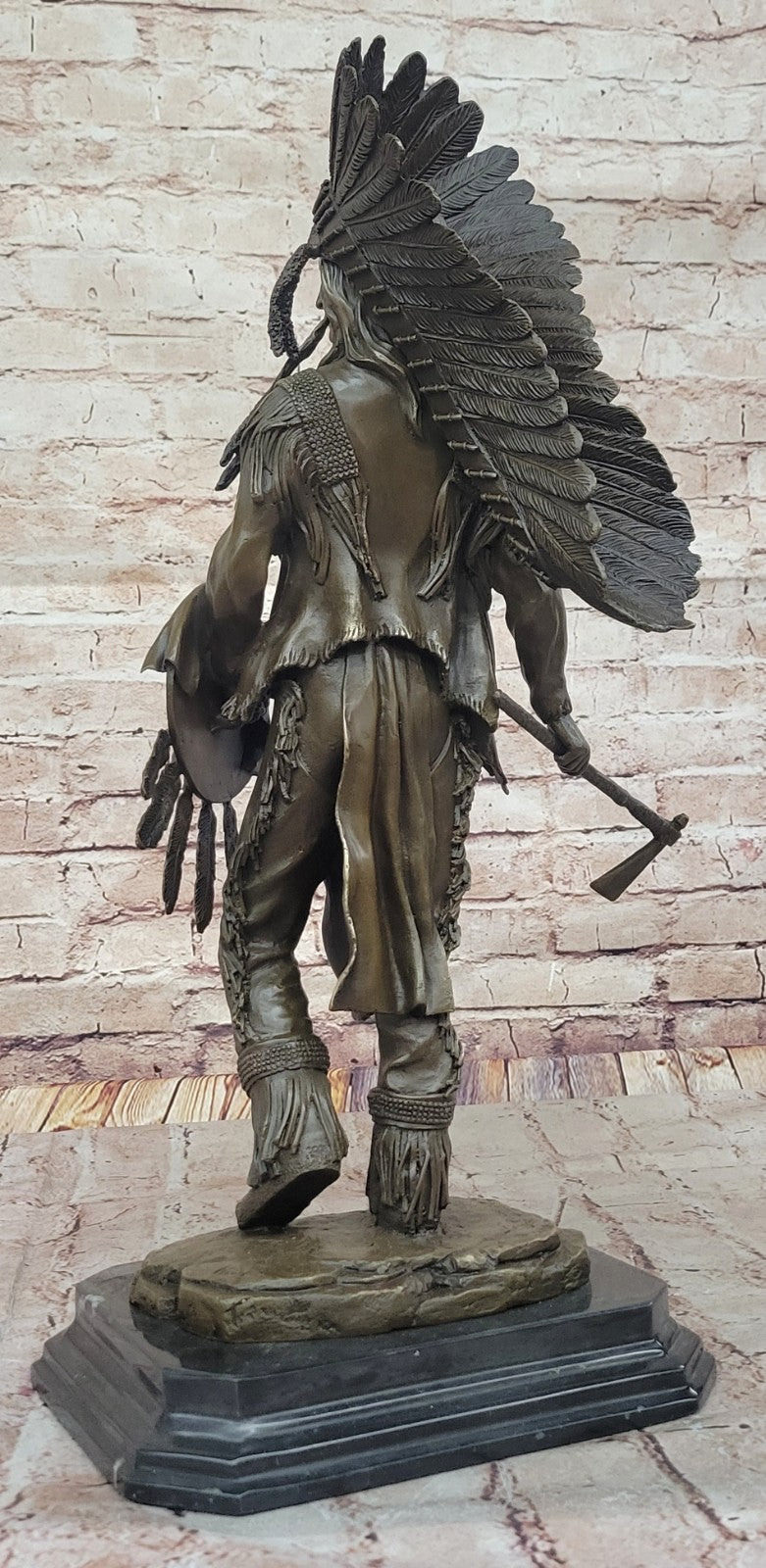 Timeless Beauty: Handcrafted Sioux Chief Indian Bronze Sculpture by Mario Nick Sale
