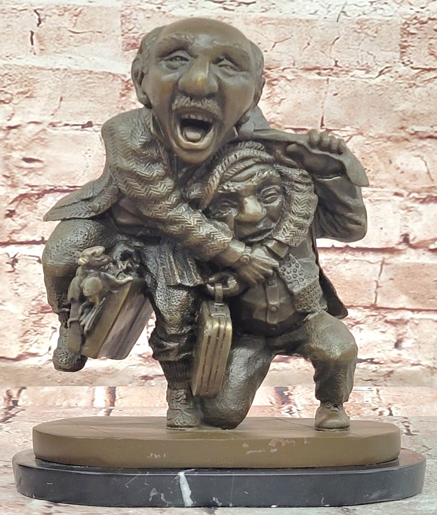 Hot Cast Bronze Lawyer Sculpture Out of Court Settlement Home Office Decor