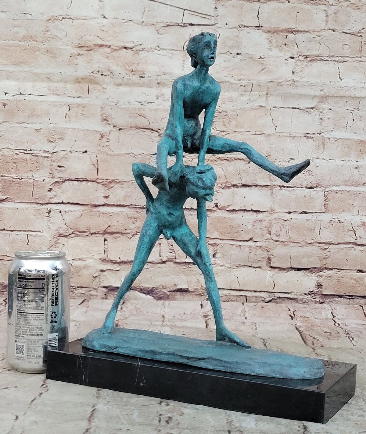 Hot Cast Children Playing Leapfrog Bronze Sculpture Collectible Art Decor