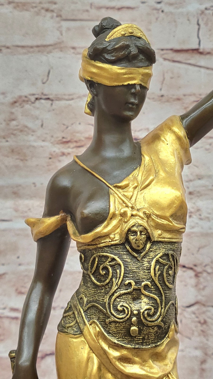Hot Cast Gilt Blind Justice for Lawyer Office Present Gift Judge Jury Bronze
